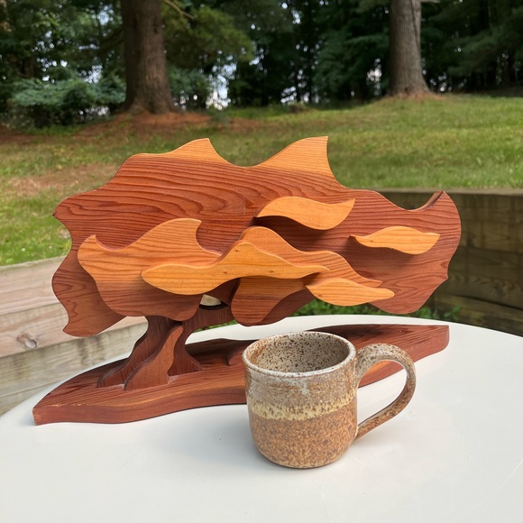 360' Handmade Signed by the artist " Windy" Wood Tree Sculpture - Picture 2 of 8